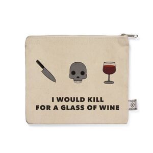 NWT kill for a glass of wine emoji pouch/clutch